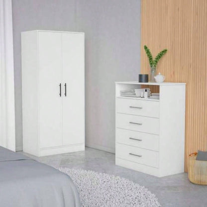 Midval 2 - Piece Bedroom Set, Armoire+ Dresser, White