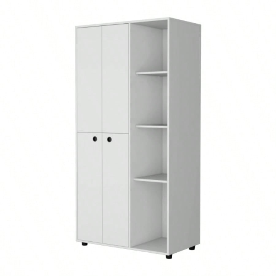 Bethel Armoire Closet with 1 - Drawer, Storage Cabinets and Hanging Rods