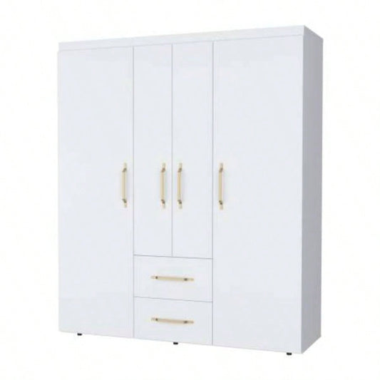White All - In - One 2 - Door Armoire