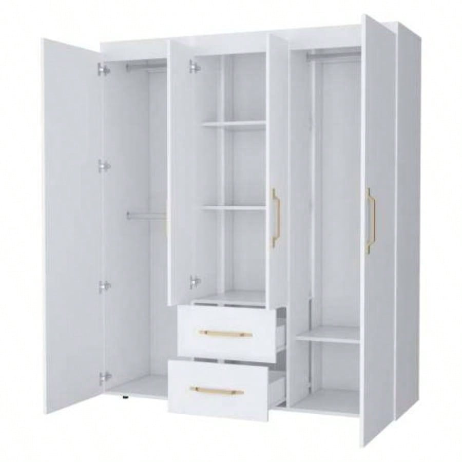White All - In - One 2 - Door Armoire