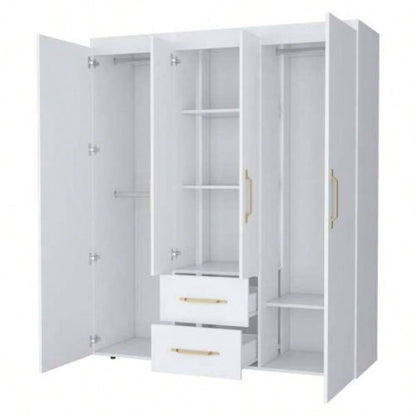 White All - In - One 2 - Door Armoire