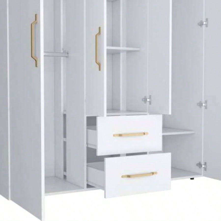 White All - In - One 2 - Door Armoire