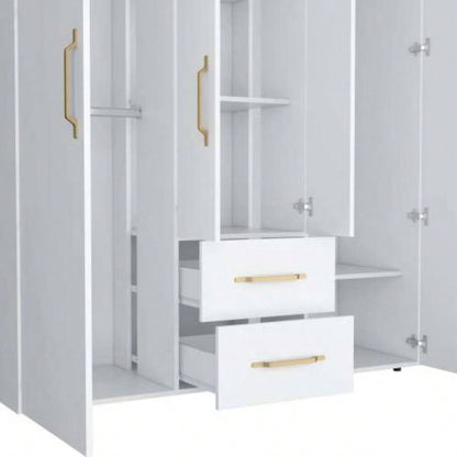 White All - In - One 2 - Door Armoire
