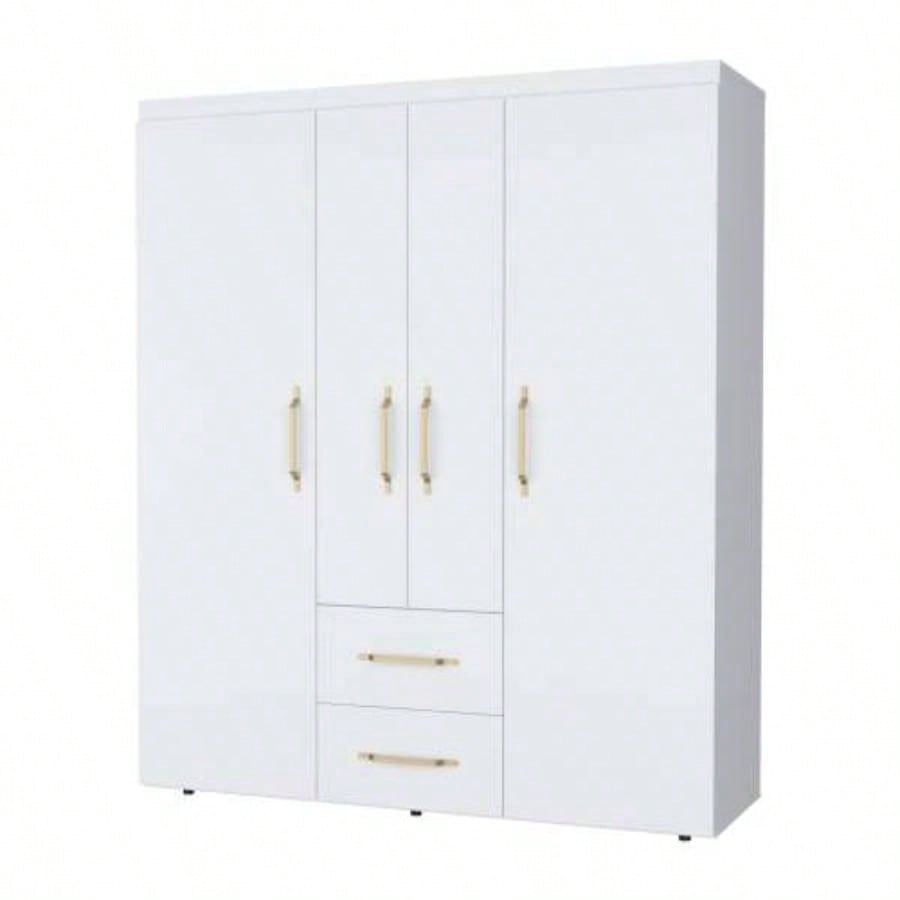 White All - In - One 2 - Door Armoire