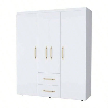 White All - In - One 2 - Door Armoire