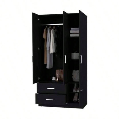 Black 4 - Door 2 - Drawer Armoire