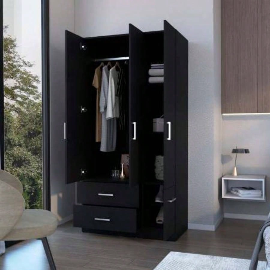 Black 4 - Door 2 - Drawer Armoire