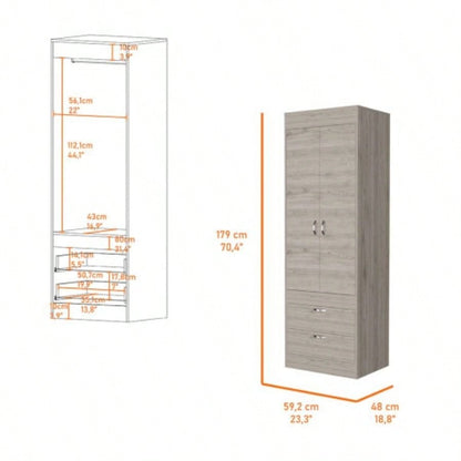 Armoire, One Large Cabinet, Two Drawers
