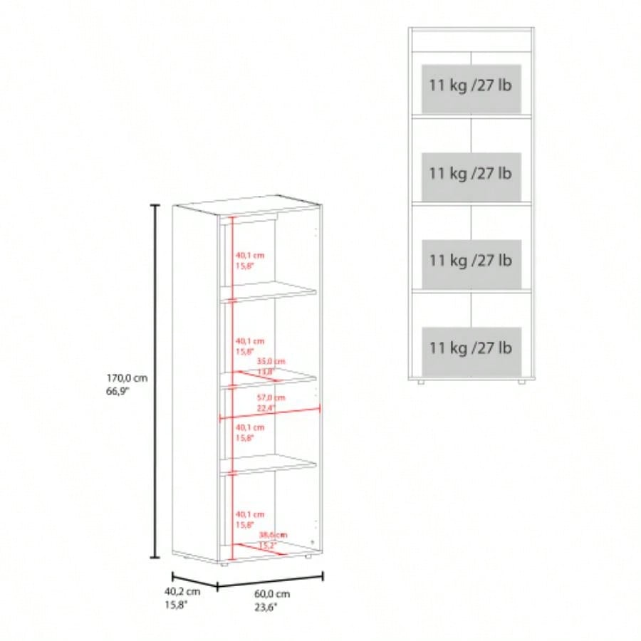 Armoire, 2 Doors, 4 Shelves, Walnut/ Black Wengue