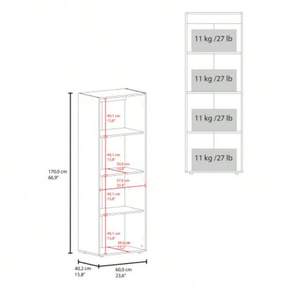Armoire, 2 Doors, 4 Shelves, Walnut/ Black Wengue