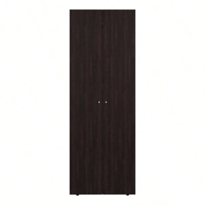 Armoire, 2 Doors, 4 Shelves, Walnut/ Black Wengue
