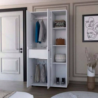 White 1 - Drawer Armoire Closet
