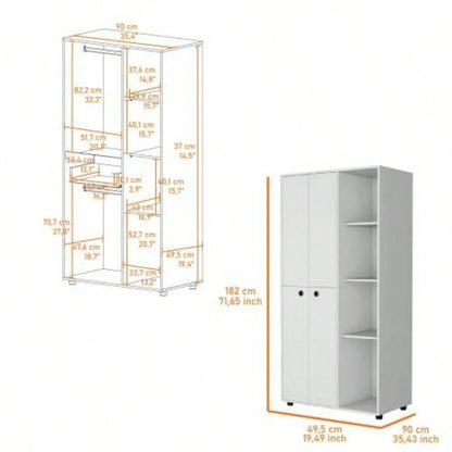 White 1 - Drawer Armoire Closet