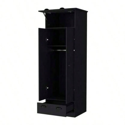 Lakewood Double Door and 1 - Drawer Armoire Black