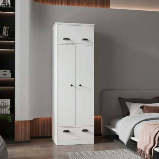 White Double Door and 1 - Drawer Armoire