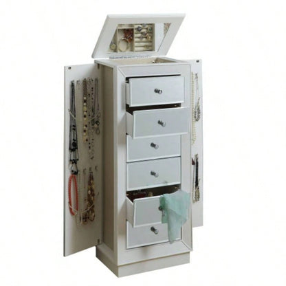 White 6 - Drawer Jewelry Armoire