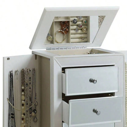 White 6 - Drawer Jewelry Armoire