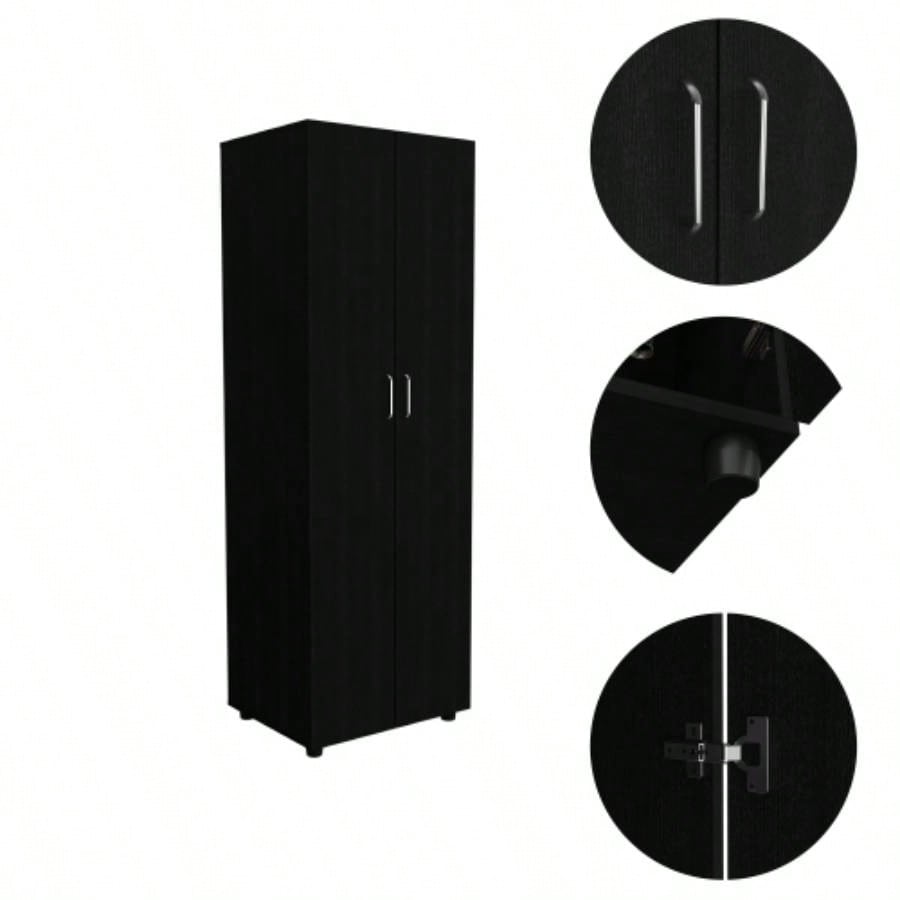 Chagrin 2 - Shelf Rectangle Armoire Black Wengue