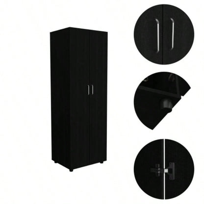 Chagrin 2 - Shelf Rectangle Armoire Black Wengue