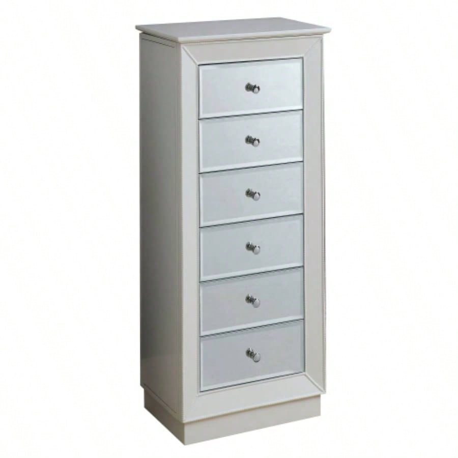 White 6 - Drawer Jewelry Armoire