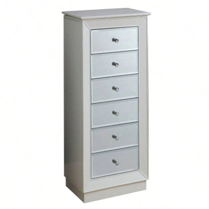 White 6 - Drawer Jewelry Armoire