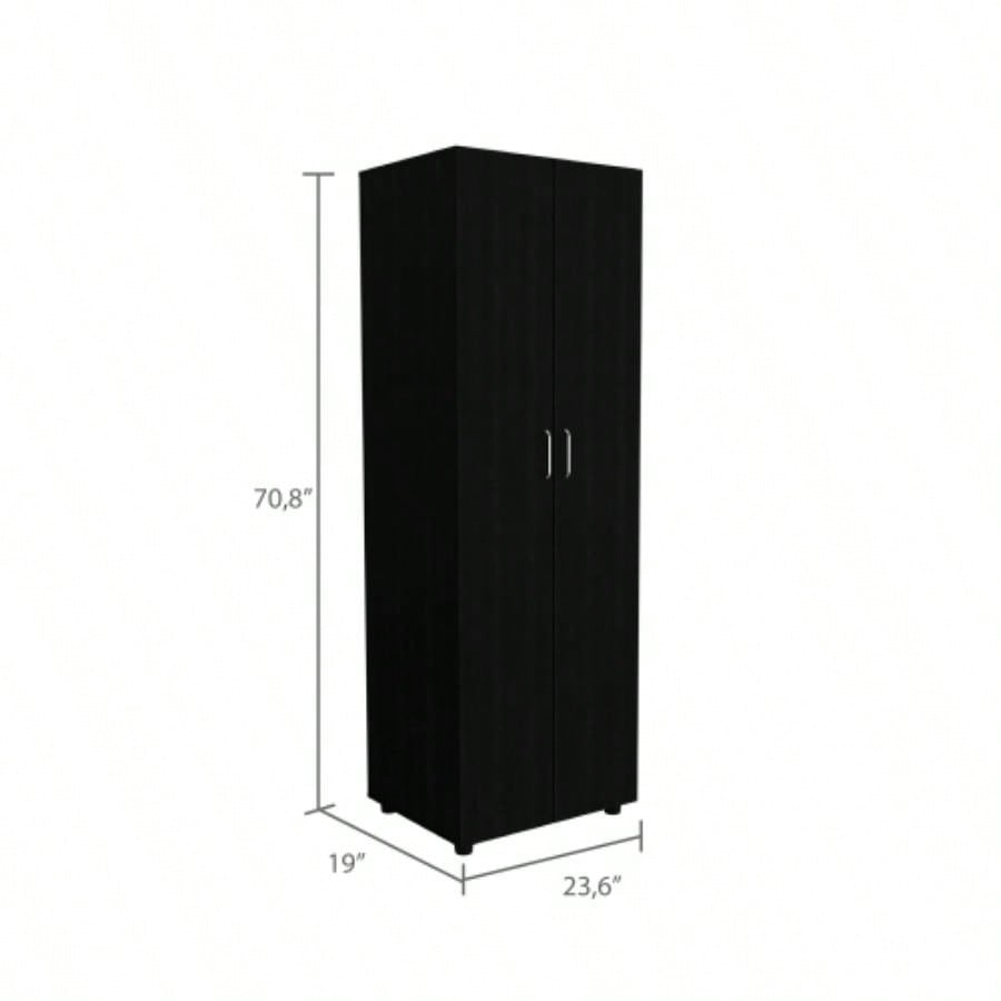 Chagrin 2 - Shelf Rectangle Armoire Black Wengue