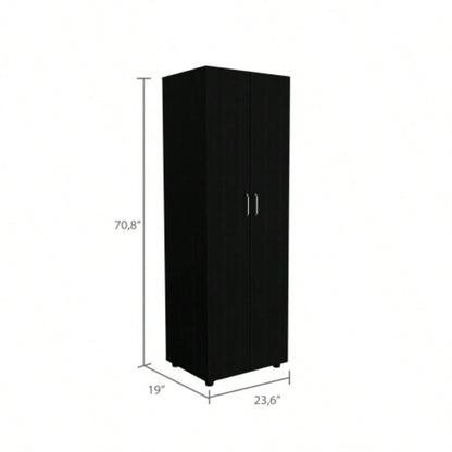 Chagrin 2 - Shelf Rectangle Armoire Black Wengue