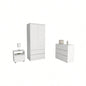 Beloit 3 Piece Bedroom Set, Nightstand+ Dresser+ Armoire, White