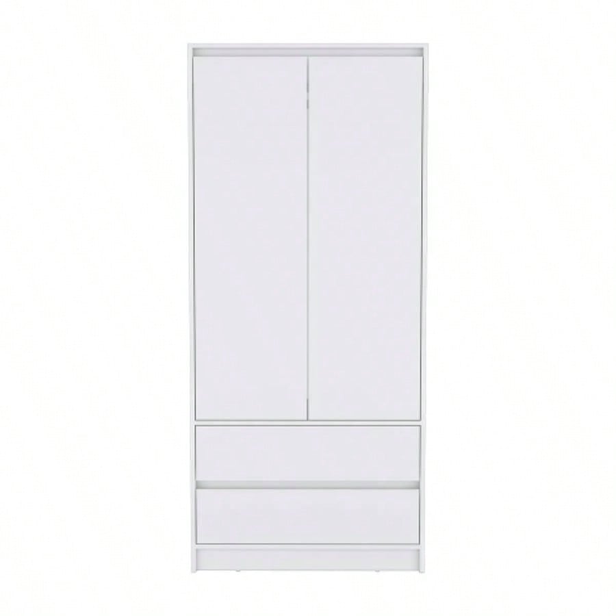 Beloit 3 Piece Bedroom Set, Nightstand+ Dresser+ Armoire, White