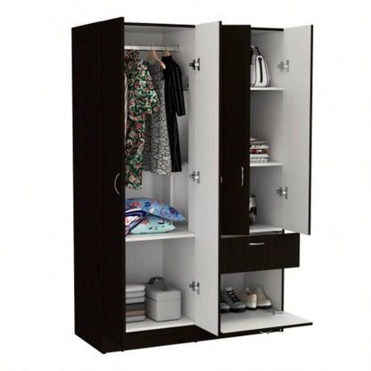 Armoire Alpes, Bedroom, Black/ White