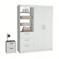 Karval 2 Piece Bedroom Set, Armoire+ Nightstand, White
