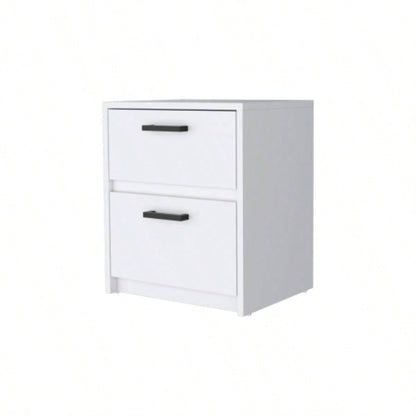 Karval 2 Piece Bedroom Set, Armoire+ Nightstand, White