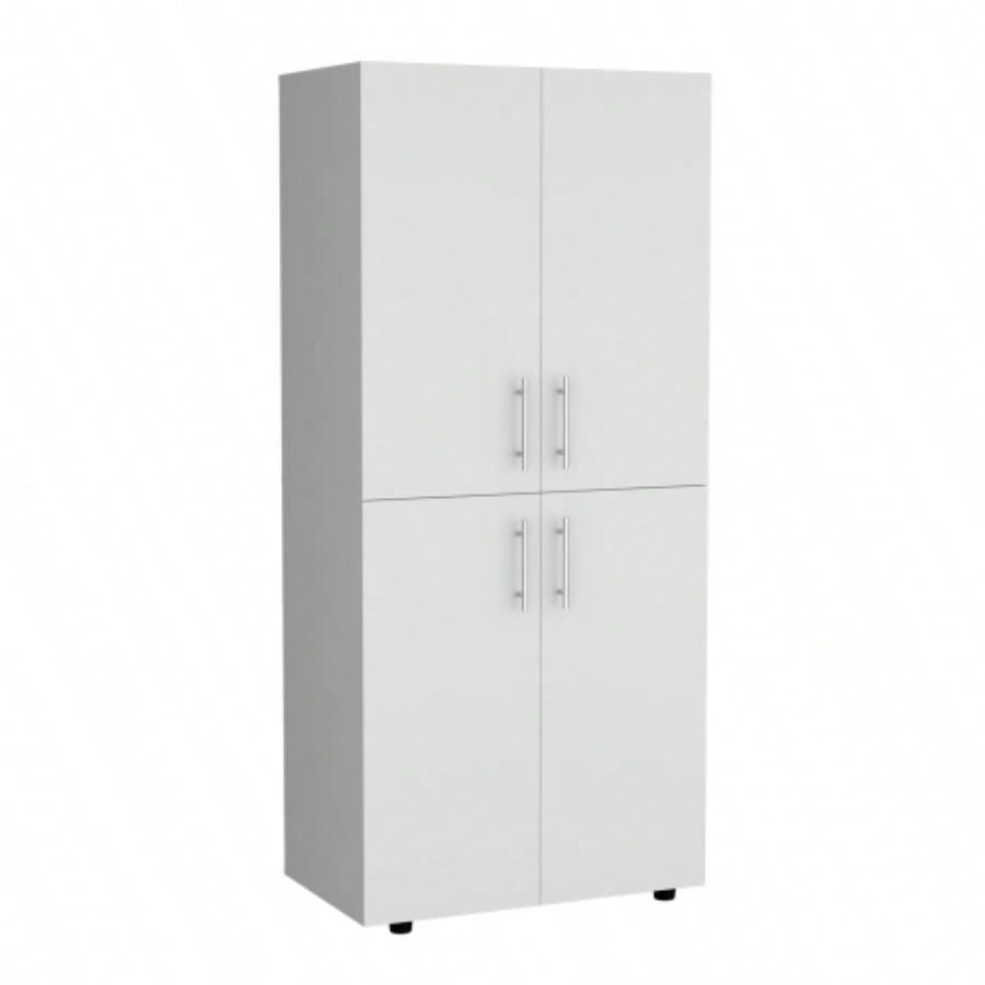 Armoire Wardrove 70 H, Double Doors, 6 Shelves, 2 Hanging Rods, White