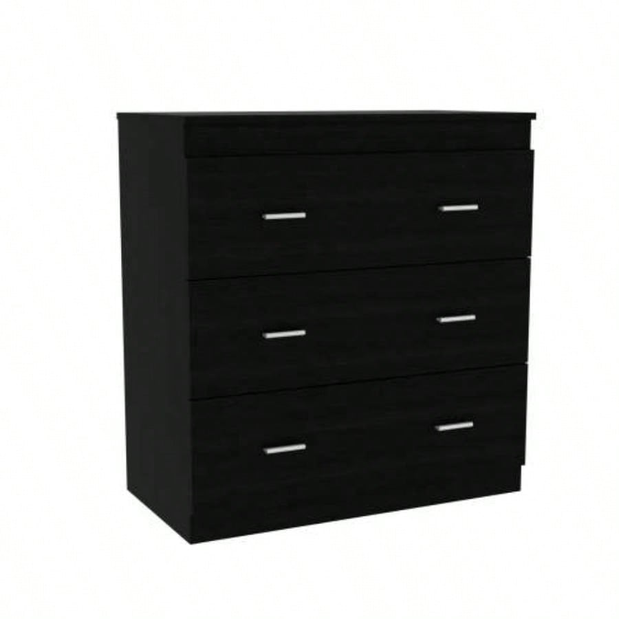 2 Piece Bedroom Set, London Armoire+ Three Drawer Dresser, Black