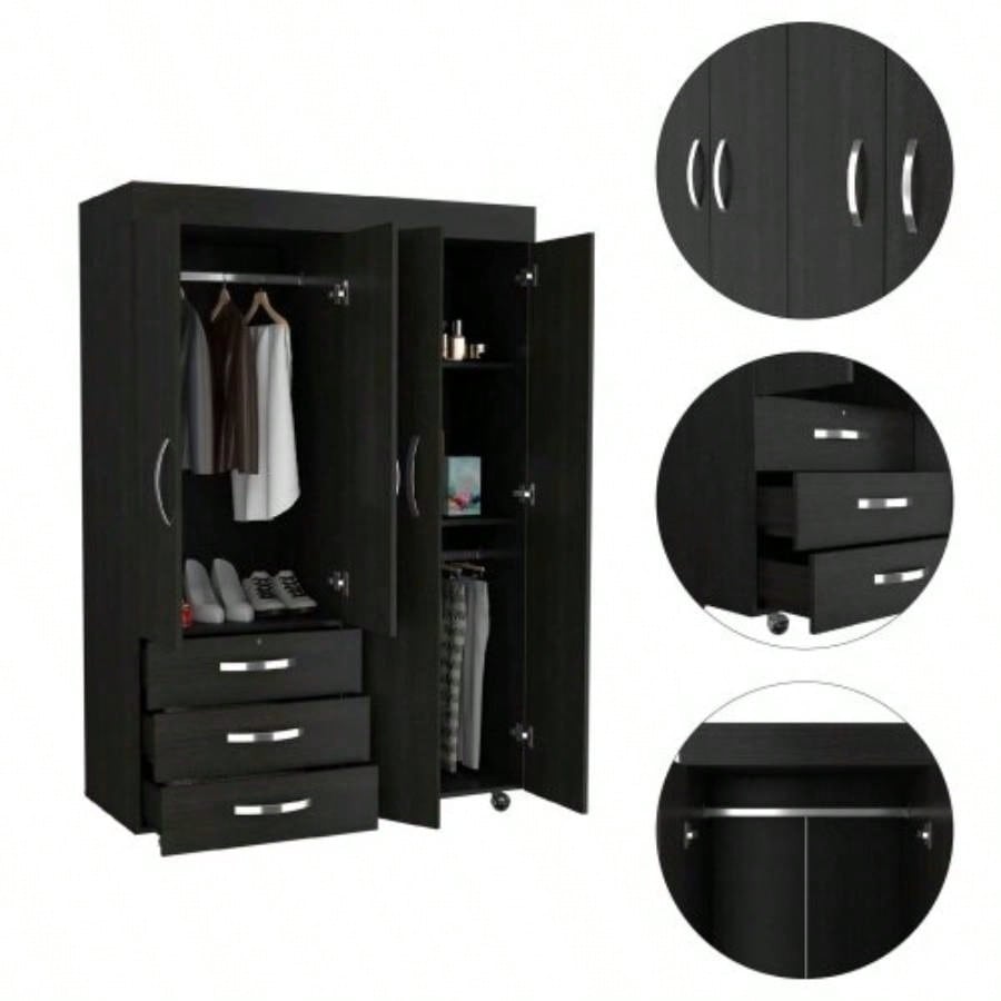 Isla Vista 3 - Drawer Armoire Black Wengue