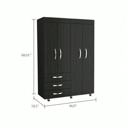 Isla Vista 3 - Drawer Armoire Black Wengue