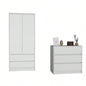 Lewes 2 Piece Bedroom Set, Dresser+ Armoire, White