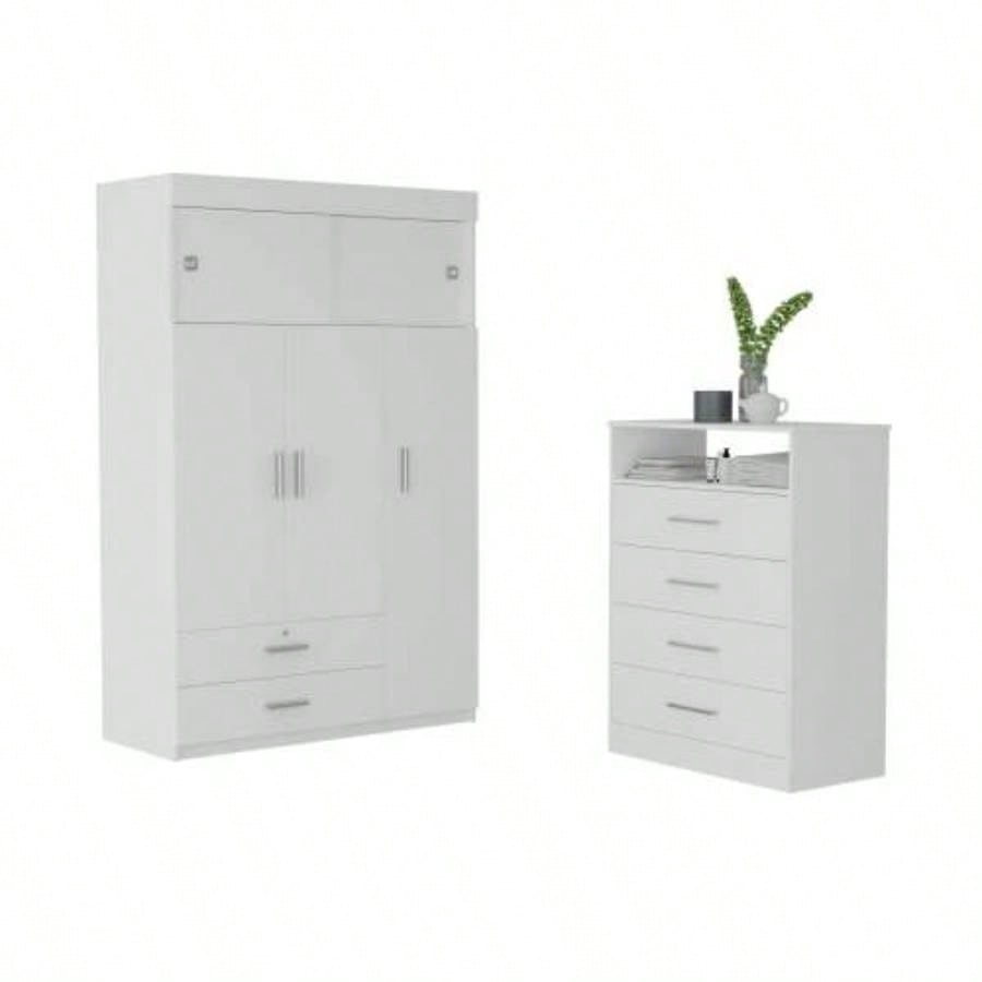 Omaha 2 - Piece Armoire and Dresser, White