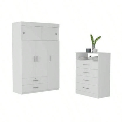 Omaha 2 - Piece Armoire and Dresser, White