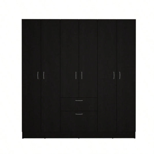 Guajira Six Door Armoire, Three Cabinets, Hidden Drawer Shoes