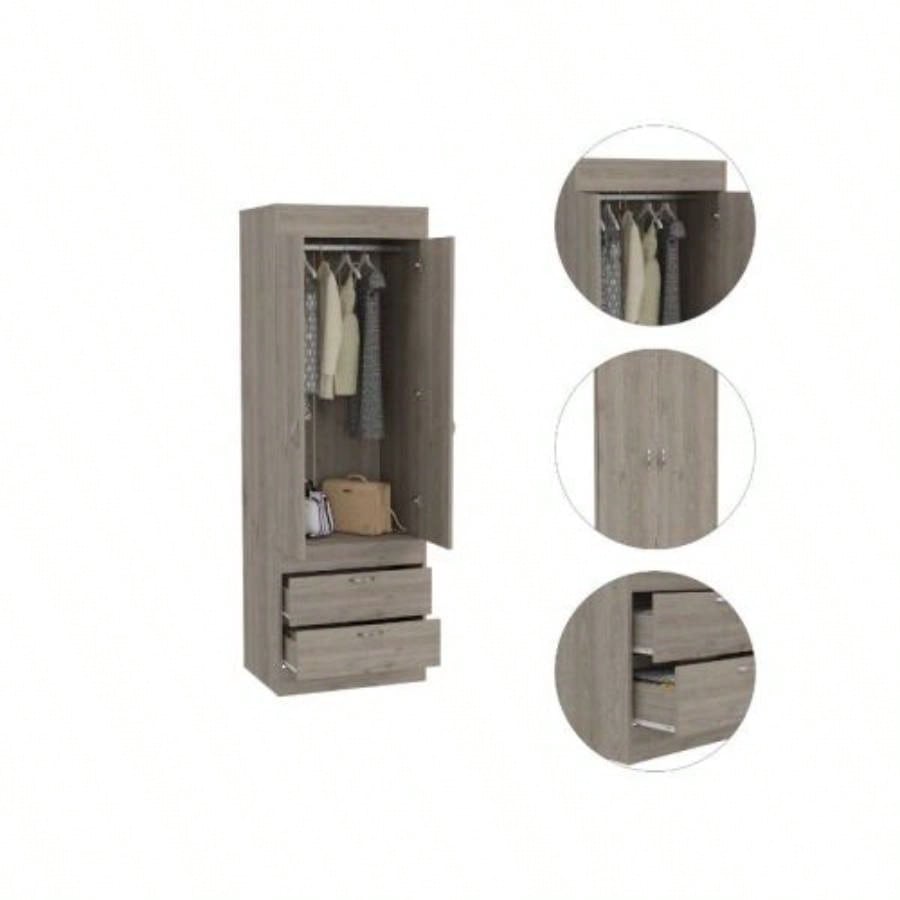 Light Gray 2 - Drawer Armoire