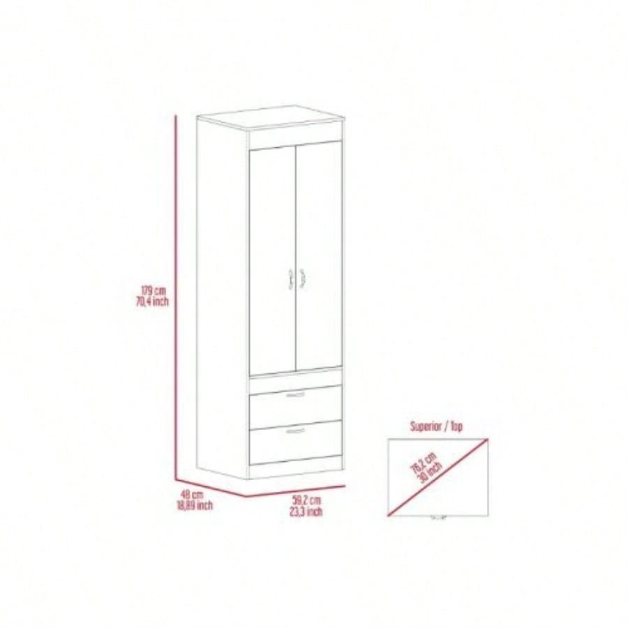 Light Gray 2 - Drawer Armoire