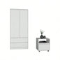 Laurel 2 Piece Bedroom Set, Nightstand+ Armoire, White