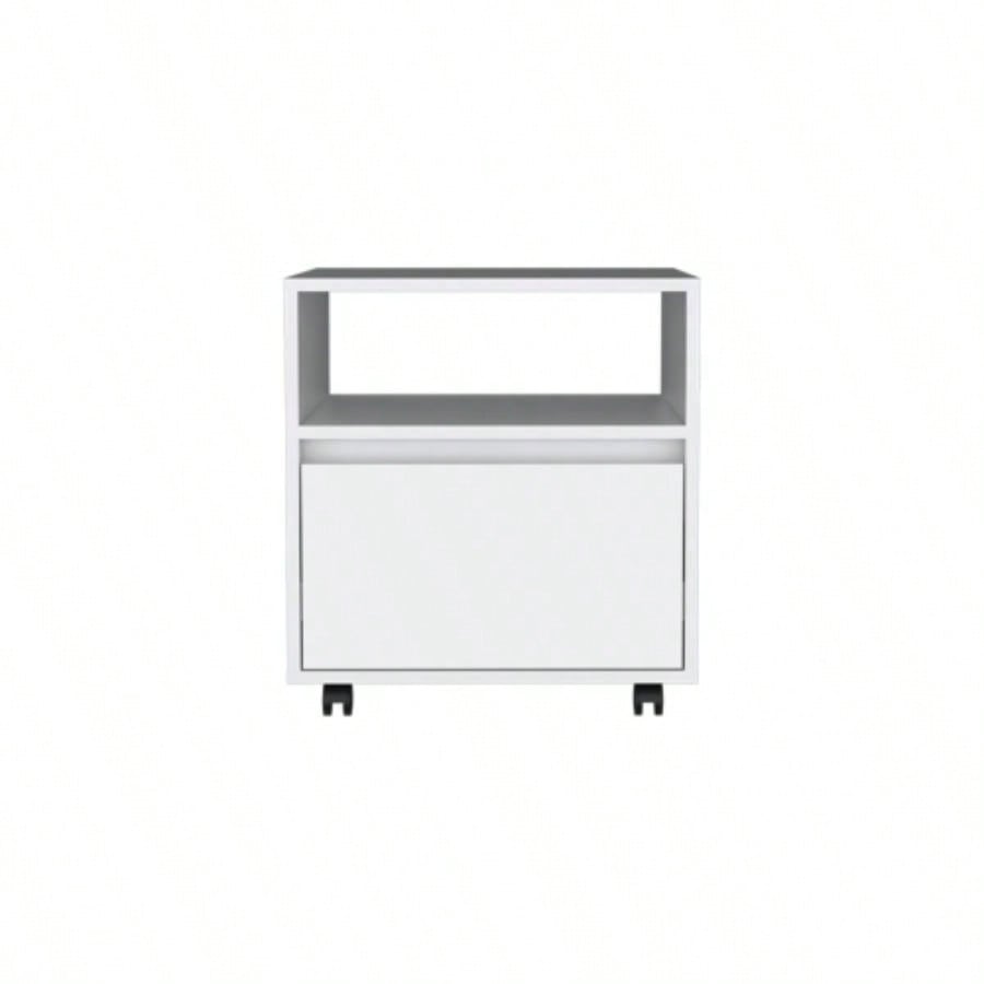 Laurel 2 Piece Bedroom Set, Nightstand+ Armoire, White