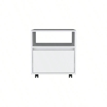 Laurel 2 Piece Bedroom Set, Nightstand+ Armoire, White