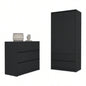 Lewes 2 Piece Bedroom Set, Dresser+ Armoire, Black
