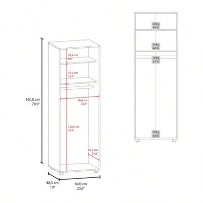White Armoire with 2 Doors and Hanging Rod