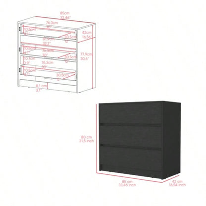 Lewes 2 Piece Bedroom Set, Dresser+ Armoire, Black