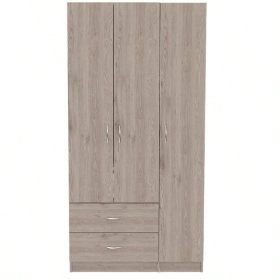 Rowaton 2 - Drawer 3 - Door Armoire Light Gray