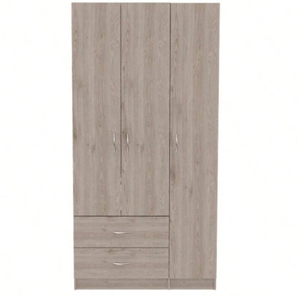 Rowaton 2 - Drawer 3 - Door Armoire Light Gray